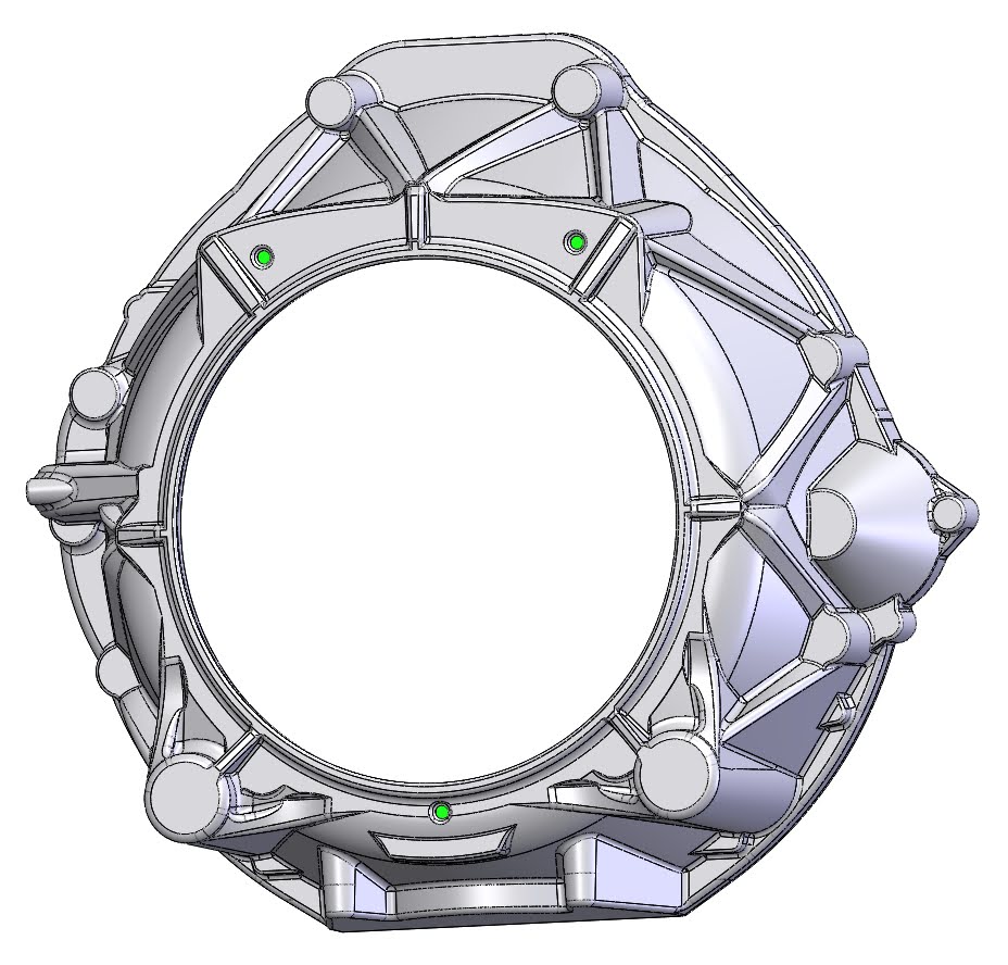 CAD of the bellhousing adapter in its as-cast configuration