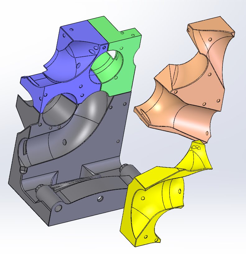 3D-printed weld fixture holding header tubes in position