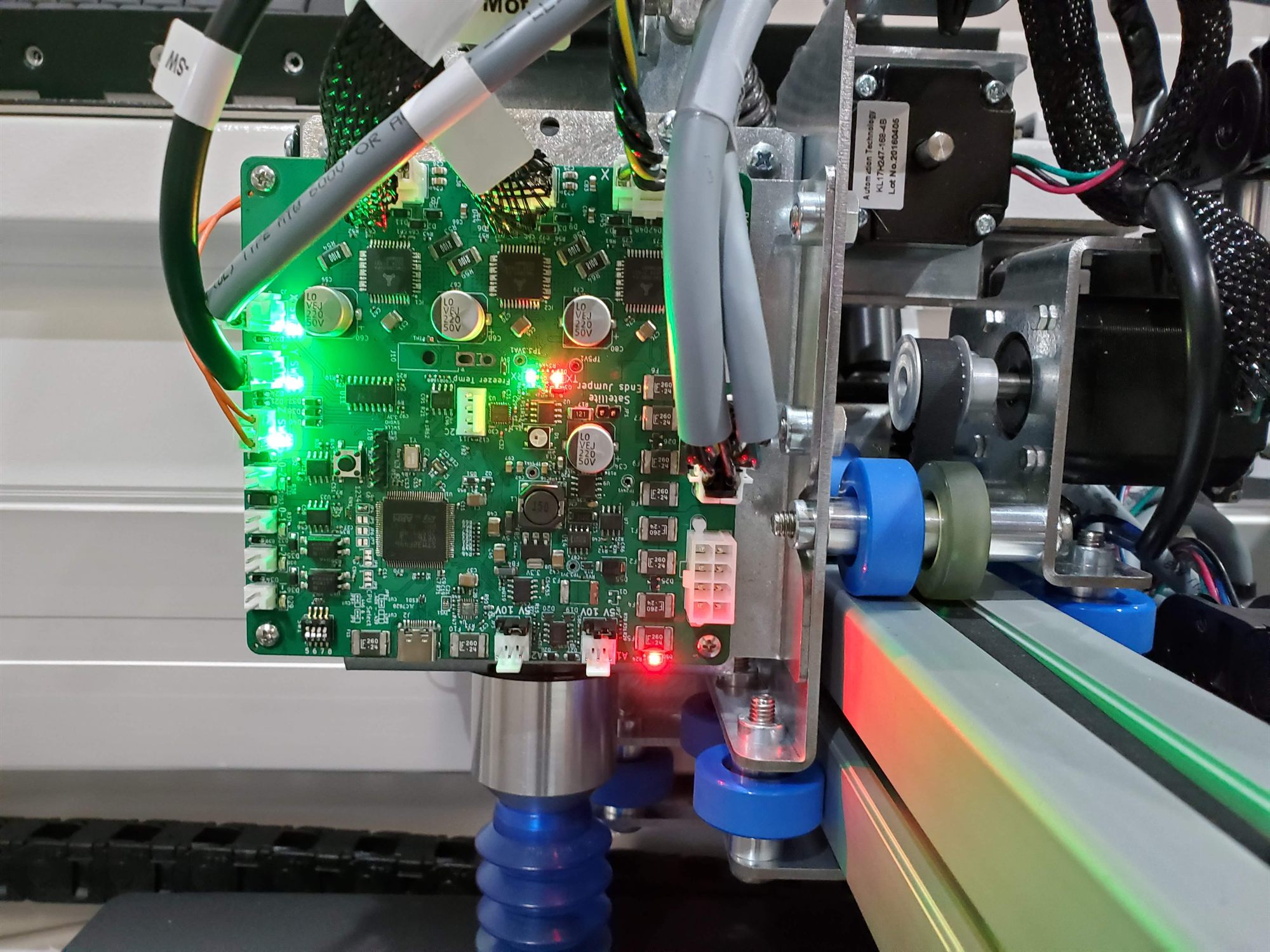Motion control board mounted and running on the vending robot
