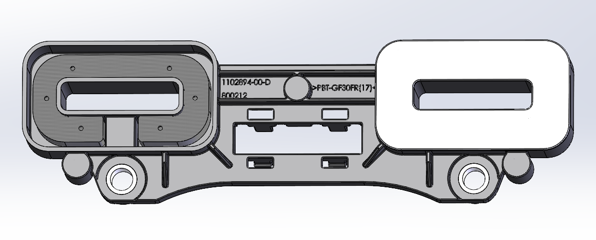 Reverse-engineered CAD model of the Tesla Model 3 current sensor housing