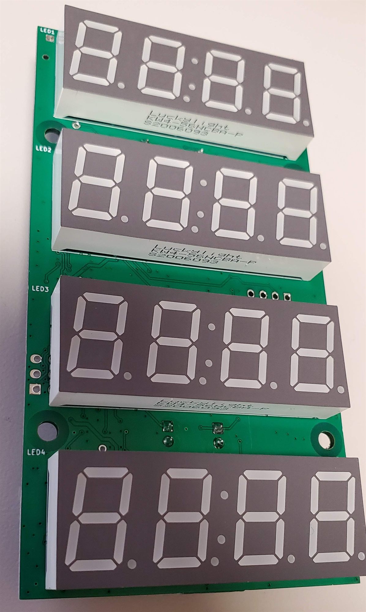 Four-line LED console display for a treadmill