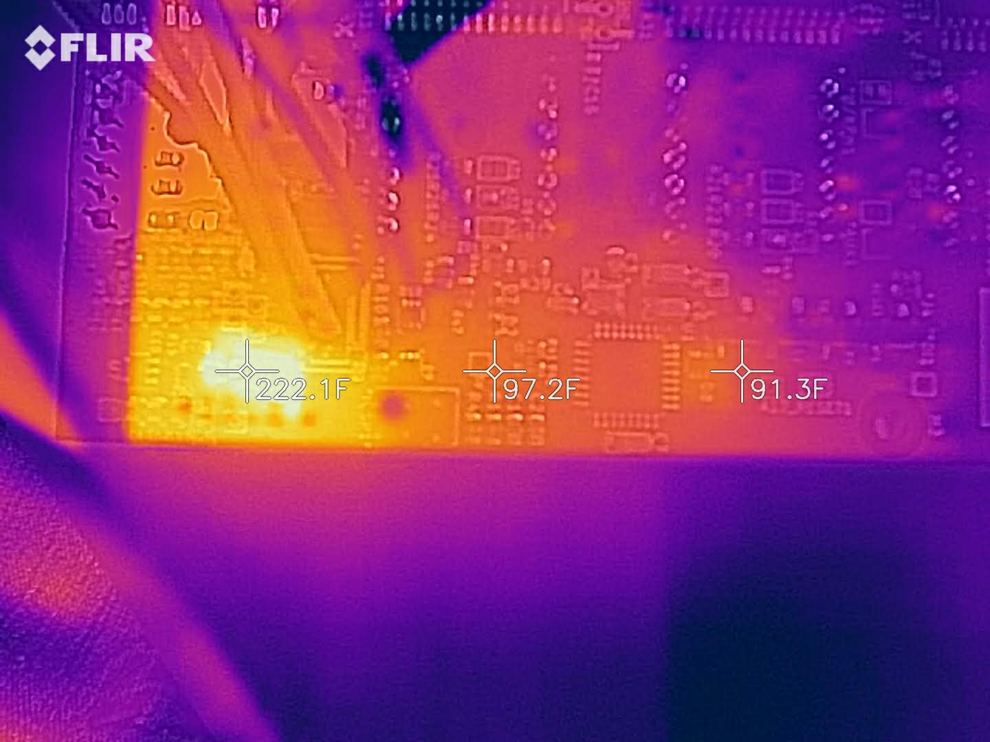 FLIR thermal image of an early display regulator